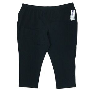 Catherines Suprema Pants Womens Size 4XWP Black Cotton Petite Stretch Cropped